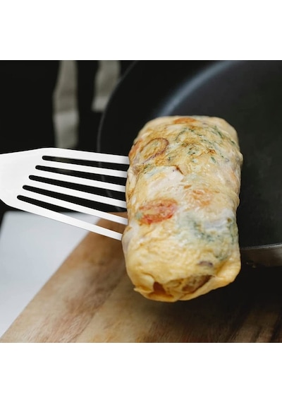 Balık Spatulası Paslanmaz Çelik Biftek Spatula 18 Cm Beyaz