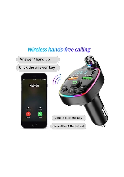 Bluetooth 5.0 Fm Transmitter Çift Usb 3.1a Pd Hızlı Şarj