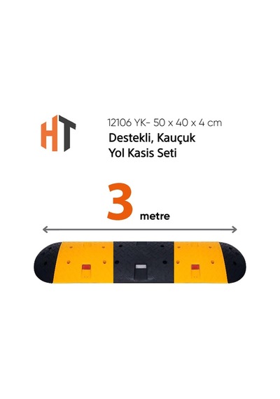 Destekli, Kauçuk Yol Kasisi Seti 3 Metre