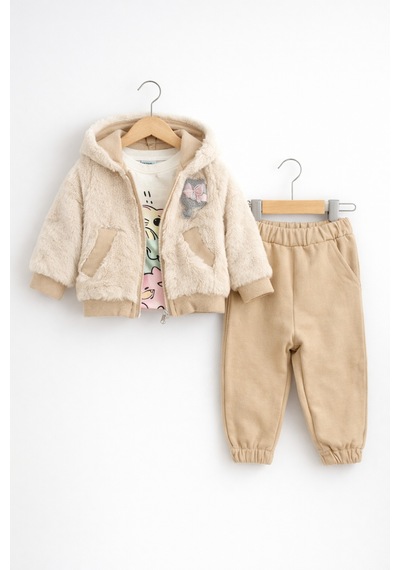Baby Fou Peluş 3'lü Takım Bej