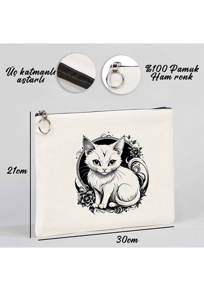 Tattoo Tablet/portföy Çanta - Astarlı 30x21 Cm Beyaz - No.08 Beyaz