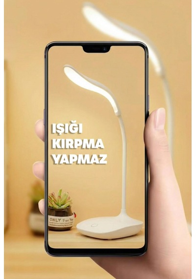 Şarjlı Masa Lambası Işık Ayarlanabilir Ders Çalışma Okuma Işığı Beyaz Işık Gy002 Beyaz