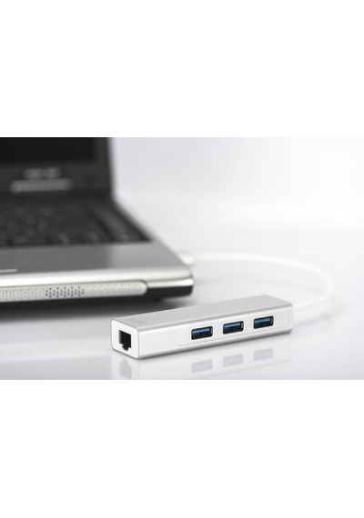 Digitus Da-70250-1 3 Port USB 3.0 Çoklayıcı & Gb Ethernet Adaptör