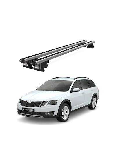 Venüs Skoda Octavia Station Wagon 2013-2020 Uyumlu Gri Ara Atkı Port Bagaj Tavan Barı