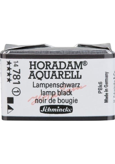 Schmincke : Horadam Aquarell Artist Sulu Boya : Tam Tablet : Seri 1 781 Lamp Black