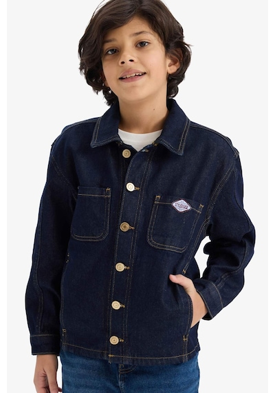 Defacto Düğmeli Nakışlı Denim Ceket Erkek Çocuk G4378a826spbe278 Mavi-be278