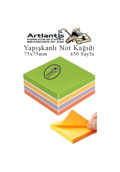 Yapışkanlı Not Kağıdı 5 Renk 450 Sayfa 1 Paket Gizemli Küp Blok Yapışkanlı Postit 75x75 Mm Renkli