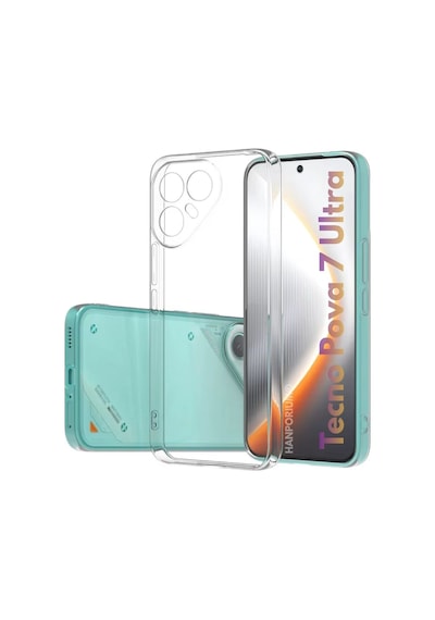 Tecno Pova 7 Ultra Uyumlu Silikon Kılıf Pastel Renk Tonu Kamera Korumalı Esnek Kapak Şeffaf