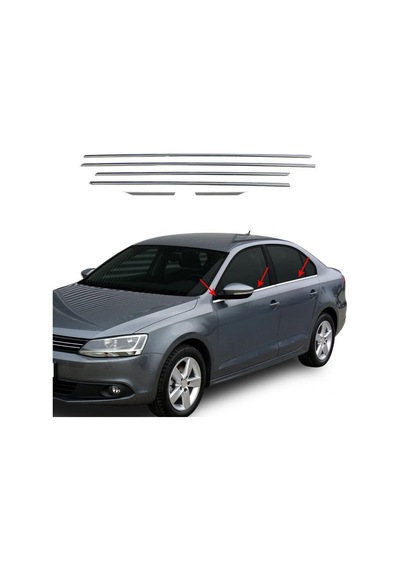Volkswagen Jetta Krom Cam Çıtası 2011 Sonrası 6 Parça