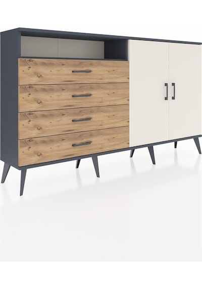 Arges Konsol 3 Raflı 4 Çekmeceli 2 Kapaklı 176x30x99 Antrasit-ayt Antrasit-aytaşı/çam Arges Konsol 3 Raflı 4 Çekmeceli 2 Kapaklı 176x30x99 Antrasit-ayt Antrasit-aytaşı/çam