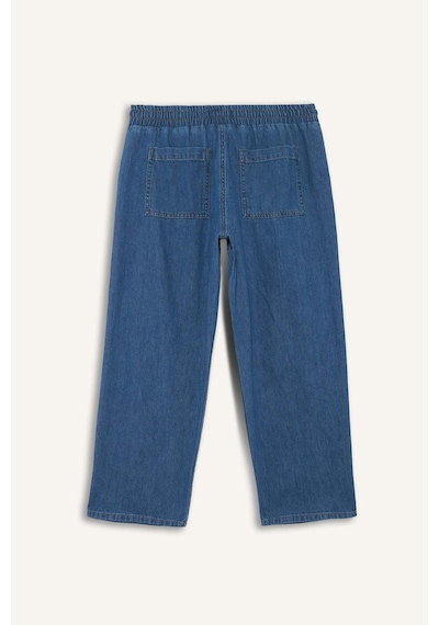 DeFacto Pull On Carrot Fit Yüksek Bel Crop Fit Yumuşak Jean Pantolon E0954AX25SMNM85