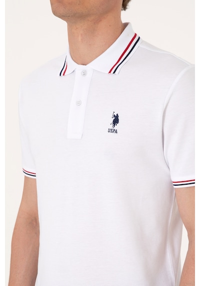 U.S. Polo Assn. Erkek Regular Fit Beyaz Polo Yaka Basic Tişört 50306011-VR013