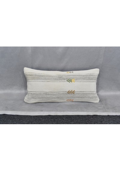 Zehra Abla Halı Yeni El Dokuma Dekorluk Lumbar Kilim Kırlent Yastık Kılıfı 7414 Çok Renkli