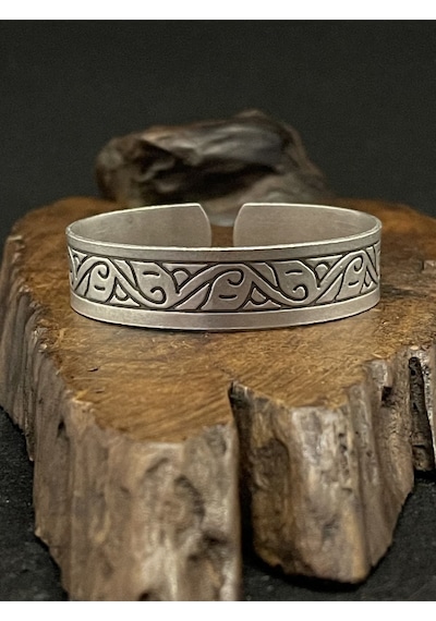 Antik Gümüş Kaplama El Işçiliği Bileklik %100 Bakır Bileklik Otantik Bileklik Vintage Bileklik Gümüş