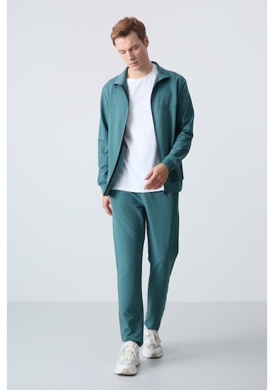 Tommy Life Orman Yeşili Pamuklu Kalın Yumuşak Dokulu Comfort Fit Basic Erkek Eşofman Takım - 85260 Yeşil