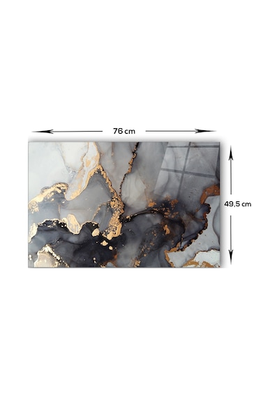Decorita Cam Ocak Arkası Koruyucu|Stark MermerGörünüm|49,5cmx76cm