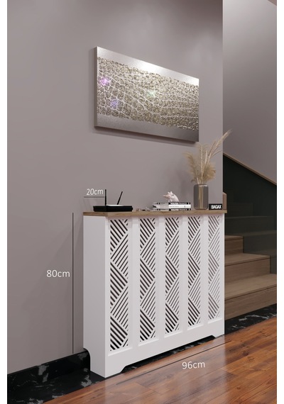 Dekoratif Petek Dolabı Kalorifer Peteği Kapatma Ünitesi Modern Tasarım İç Ölçü 96 Cm Dış Ölçü 100 Cm Petek 96 Beyaz Üstü Çam D9 Dekoratif Petek Dolabı Kalorifer Peteği Kapatma Ünitesi Modern Tasarım İç Ölçü 96 Cm Dış Ölçü 100 Cm Petek 96 Beyaz Üstü Çam D9