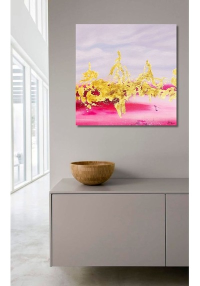 Soyut El Yapımı Yağlı Boya Tablo 85x85cm