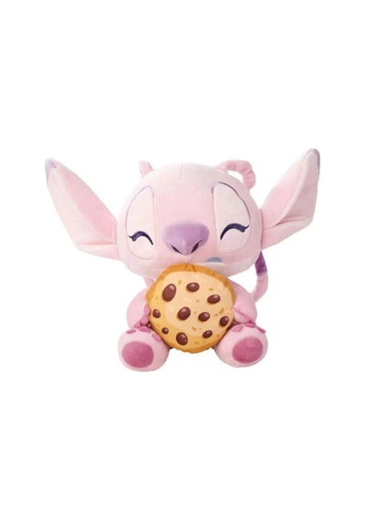 Stitch Kurabiye Yiyen Angel Peluş 25 Cm Pembe