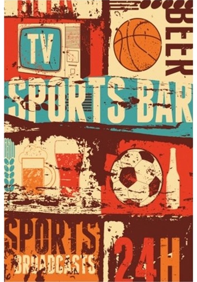 Spor Bar Retro Vintage Ahşap Poster