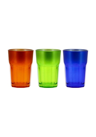 Cervé M89590 Bardaklar New Hollywood, 38 Cl, Turuncu/yeşil/mavi, 3 Adet Çok Renkli