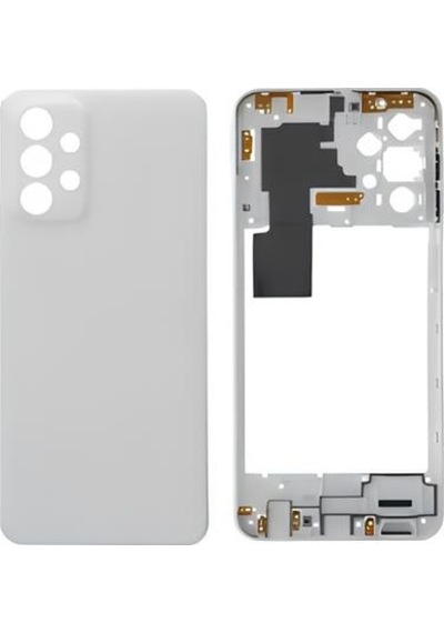Samsung Galaxy Uyumlu A23 - Sm-a235f Full Kasa Arka Kapak Takım Beyaz