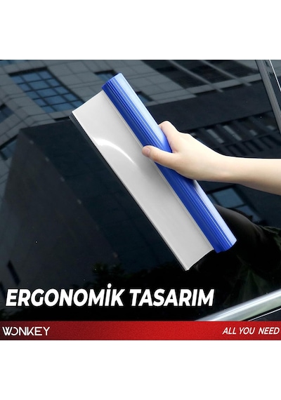 Wonkey - Silikon Uçlu Kaporta Su Çekeceği, Oto Araba Yıkama Kurulama Su Alma Çekeçek, Otomobil Cam Su Çekme Aparatı, Oto Çekcek