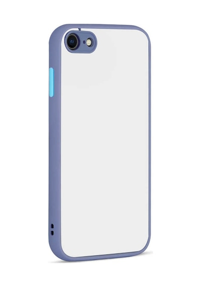 Noktaks - İphone Se 2022 Uyumlu Kılıf Arkası Buzlu Renkli Kenarlı Hux Kapak - Mor - T21092