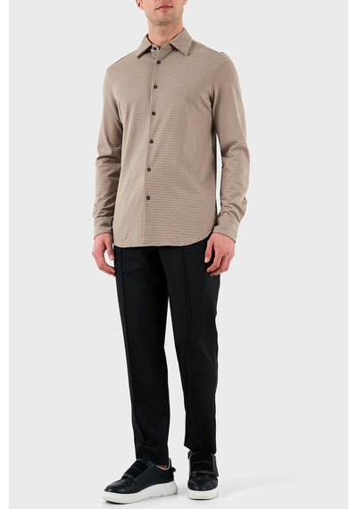 Emporio Armani Erkek Gömlek Em001537 Af10017 F6063 Bej Bej