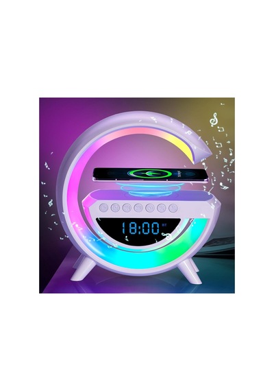 Bluetooth G Hoparlör Rgb Led Işıklı Speaker Alarm Saat Aux Usb Sd Kart Wireless Şarj