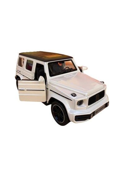 1:32 Metal Çek Bırak Mercedes G65 Beyaz Sesli Ve Işıklı Kapıları Açılan Oyuncak Arazi Aracı