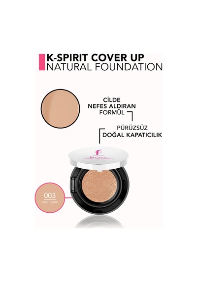 Flormar K-Spirit Cover Up Yüksek Kapatıcı & Uzun Süre Kalıcı Doğal Bitişli Fondöten 003 Lightsnd
