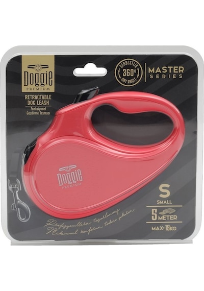 Doggie Master Small Otomatik Tasma 5 Metre Pembe