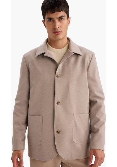 Defacto Regular Fit Polo Yaka Blazer Ceket G3832ax25wnbg404 Bej-bg404