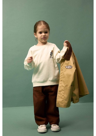 Defacto Erkek Bebek Slogan Baskılı Sweatshirt Kumaşı 2li Takım G6390a526sper98 Ekru-er98