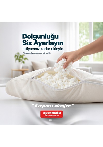 Kırpıntı Sünger Dolgu Malzemesi Beyaz Sünger Parçacıkları Elyaf Kırpık Sünger Dolgu Lateks 1 Kg