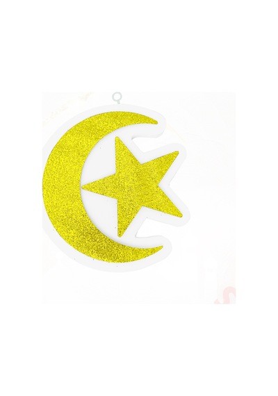 Ramazan Ay Yıldız Strafor Süs, 24cm X 22cm - Altın 0-99