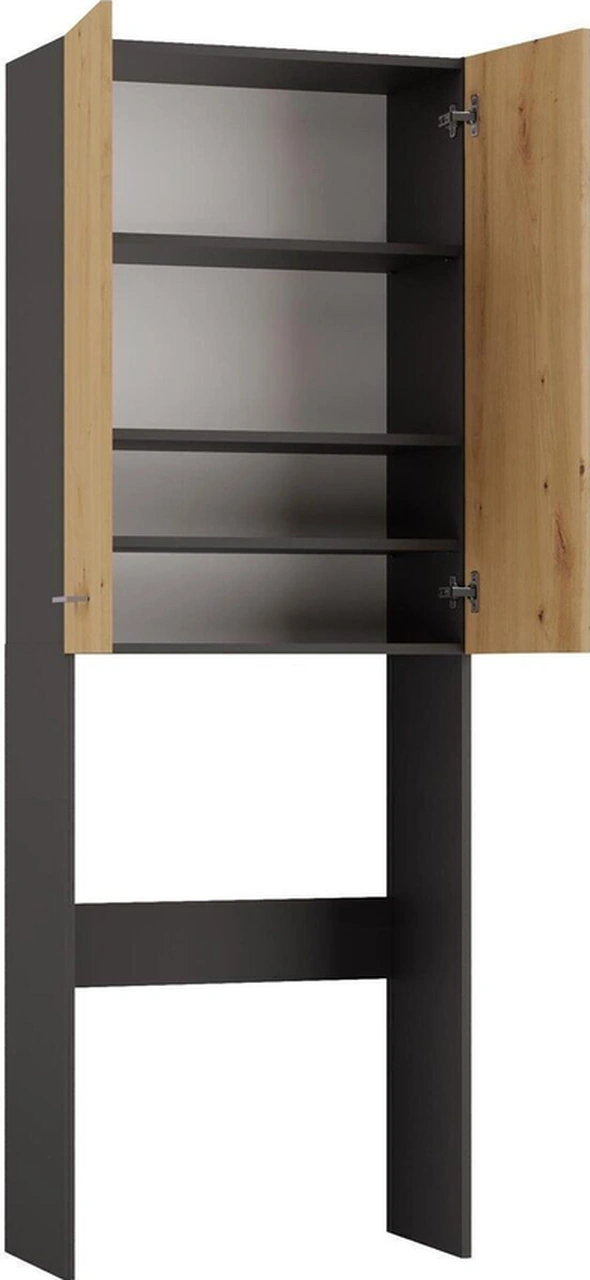 Ruken Banyo Dolabı-çok Amaçlı-çamaşır Makinesi Dolabı Antrasit