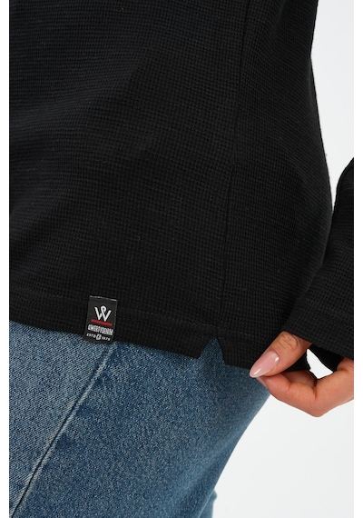 Alexander Gardi Kol Detaylı Bisiklet Yaka Basic Sweatshirt Wk25425 Siyah