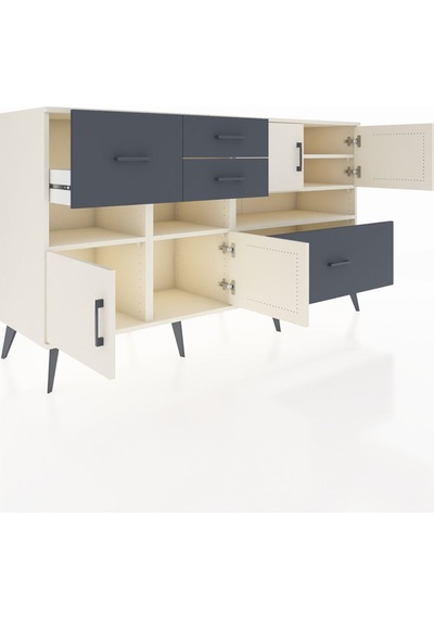 Hyperion Konsol 5 Raflı 4 Çekmeceli 4 Kapaklı 176x44x99 Aytaşı-ay Aytaşı-aytaşı/antrasit Hyperion Konsol 5 Raflı 4 Çekmeceli 4 Kapaklı 176x44x99 Aytaşı-ay Aytaşı-aytaşı/antrasit