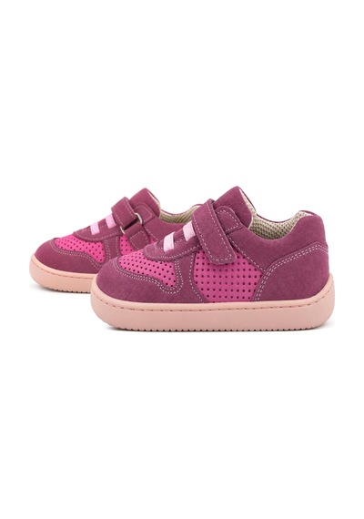 Rakerplus Bob Hakiki Deri Barefoot Cırtlı Lastikli Pembe Kız Bebek Sneakers Ayakkabı