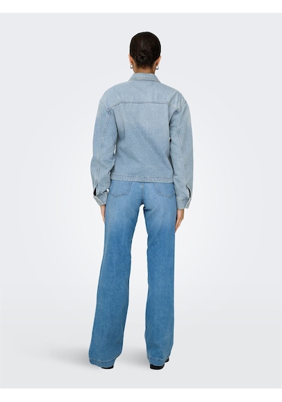 Onlmıka L/s Dnm Jkt Akm Moch Kadın Light Blue Denim Ceket - 15352316 Denim