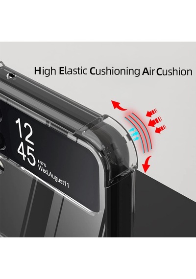 Samsung Galaxy Uyumlu Z Flip4 Kılıf Magsafe Özellikli Şeffaf Silikon Kapak