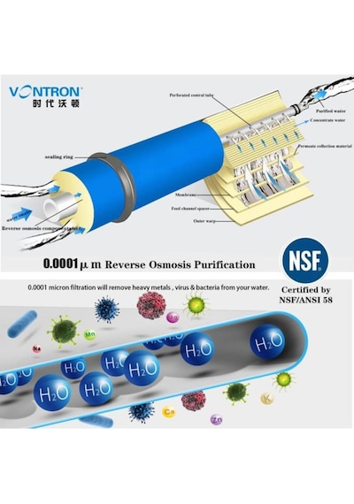 Vontron 75 Gpd Membran Filtre,Su Arıtma Filtresi