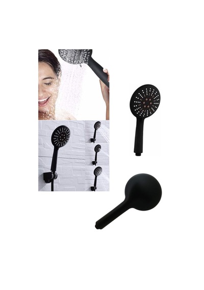Piano Black Siyah 3 Fonksiyonlu Duş Başlığı Plastik Diğer