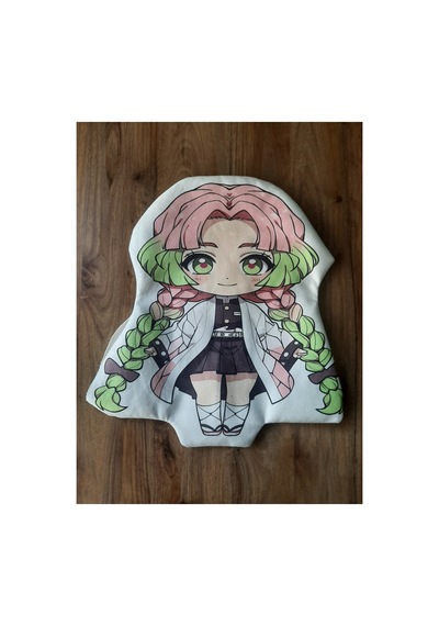 Ow Bag Demon Slayer - Mitsuri Kanroji Desenli Şekilli Tasarım Chibi Karakter Yastık Çok Renklı
