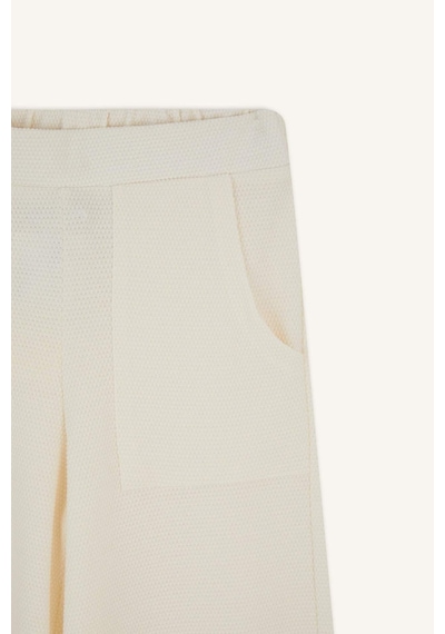 DeFacto Kız Çocuk Wide Leg Geniş Bol Paça Beli Lastikli Eşofman Altı C1180A825SMER98 Ekru