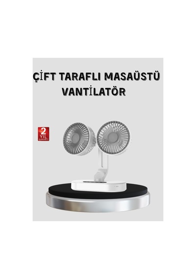Usb Şarjlı Çift Kafalı Vantilatör 720 Döner Başlık Ve Sessiz Çalışm - Hs08374485-4 Renkli