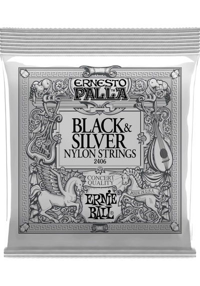 Ernie Ball 2406 Ernesto Palla Black & Silver Nylon Classical Guit