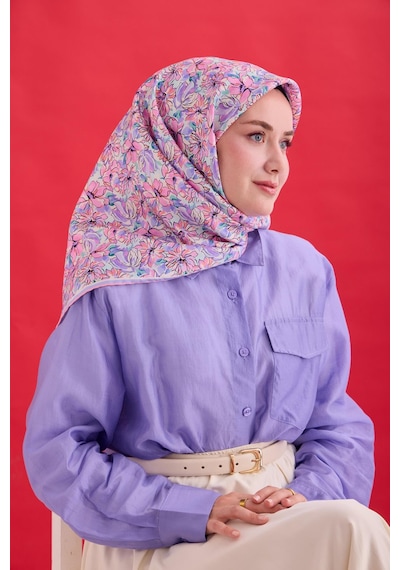 Silk Home Twill İpek Eşarp 11477-40 Ekru, Lila, Leylak, Pembe, Somon, Yeşil